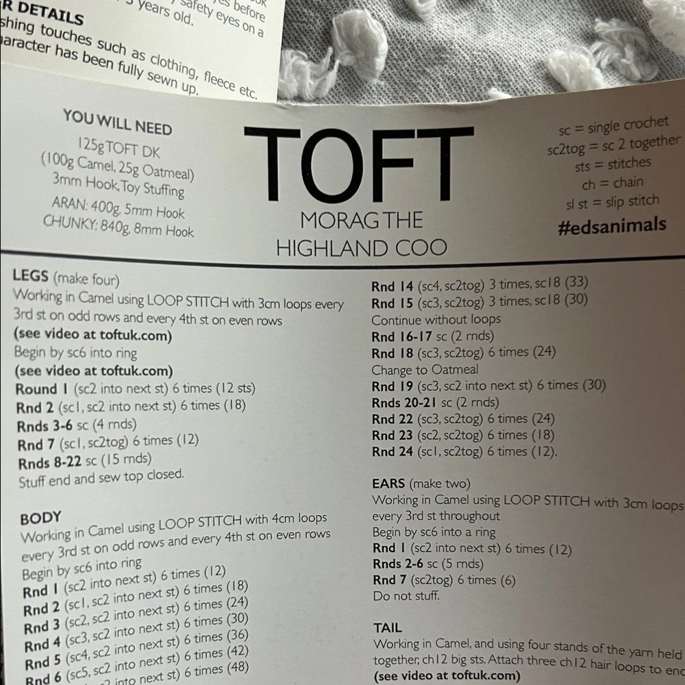 TOFT Morag the highland cow crochet kit - Picture 2 of 4